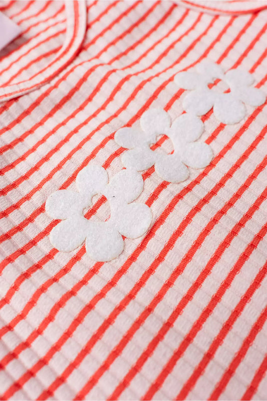 Conjunto de Verão para Menina Listras de Encanto Laranja