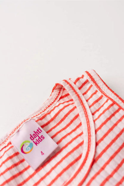 Conjunto de Verão para Menina Listras de Encanto Laranja