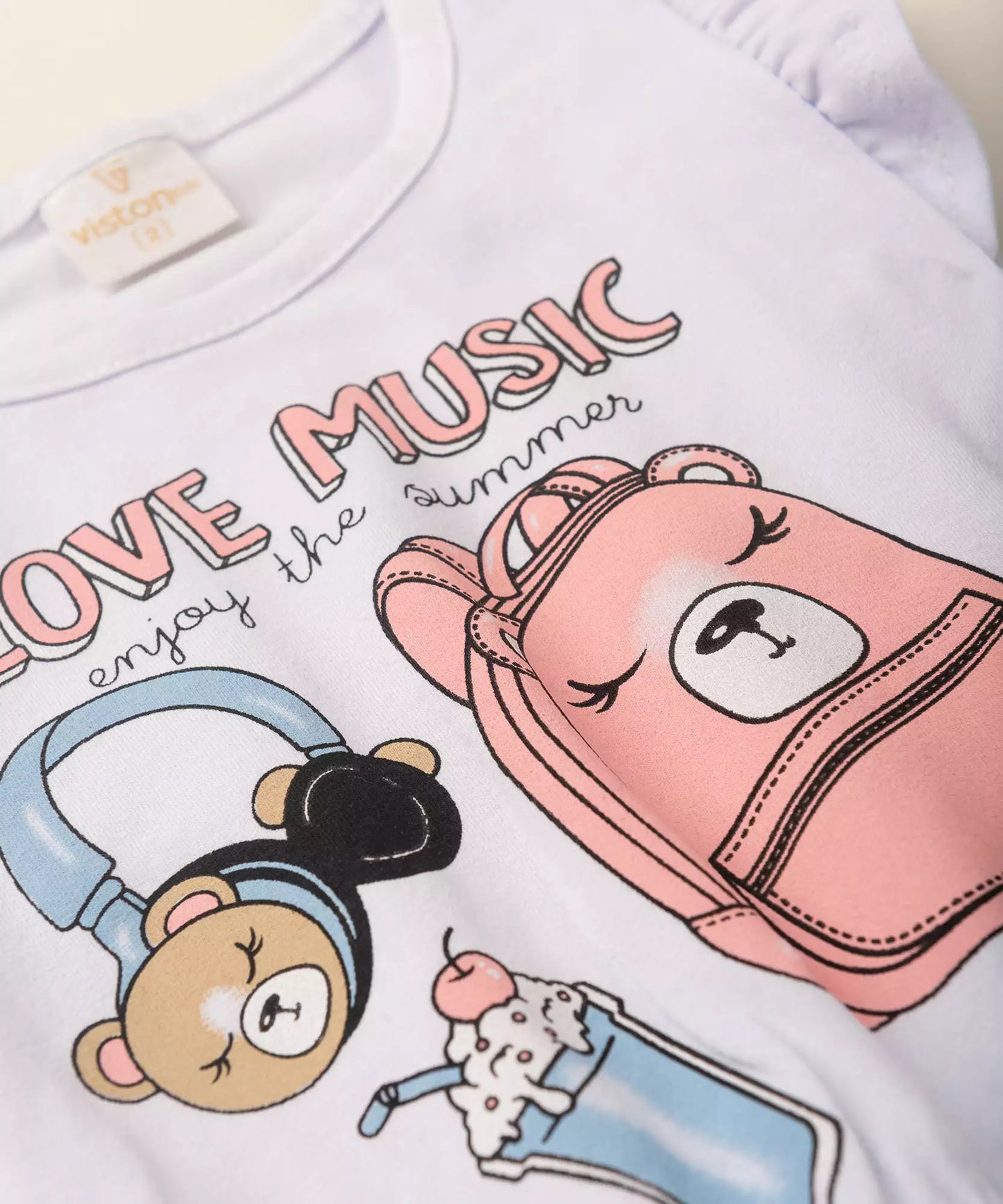 Conjunto de Verão para Menina Love Branco