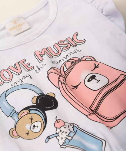 Conjunto de Verão para Menina Love Branco