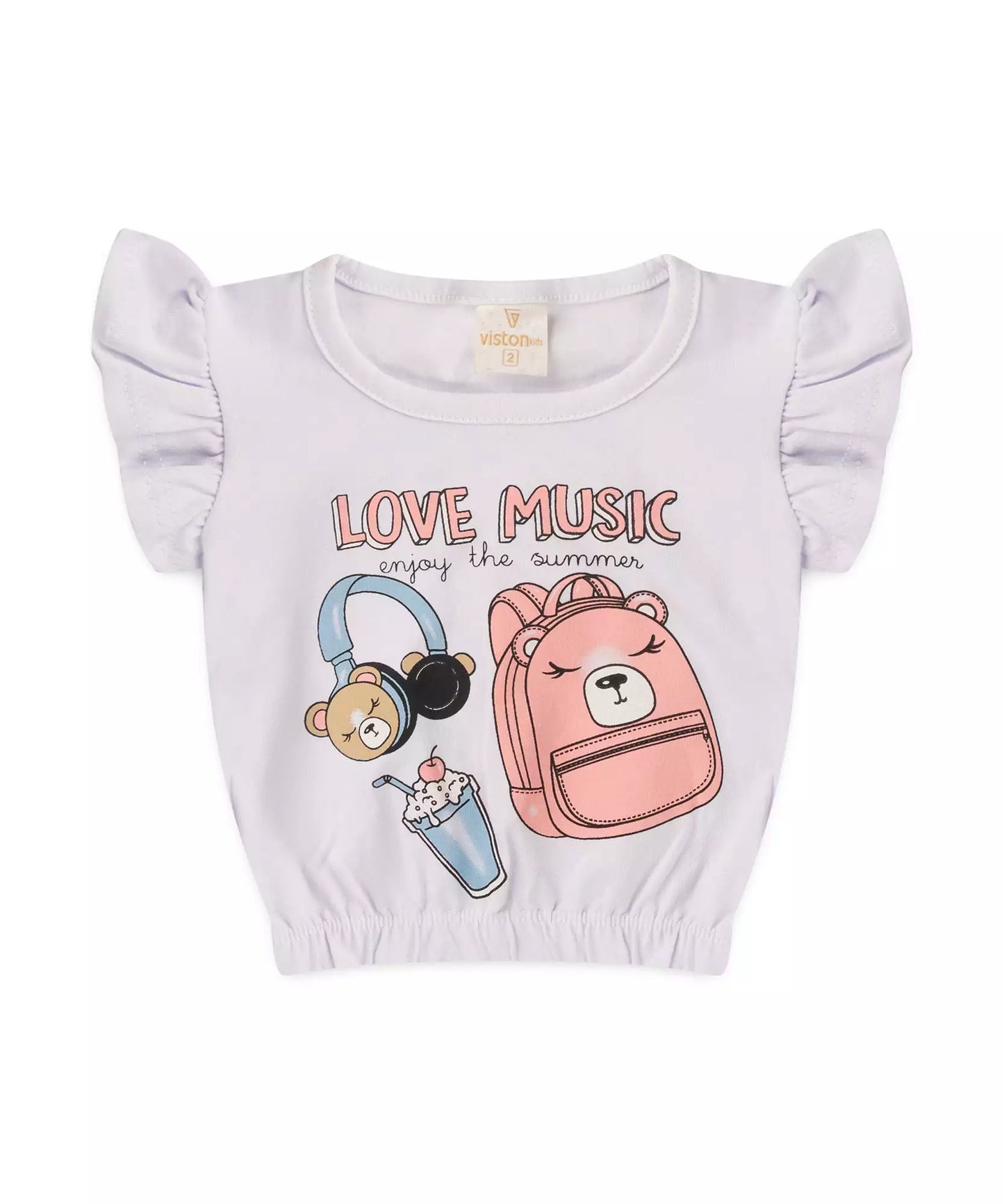 Conjunto de Verão para Menina Love Branco
