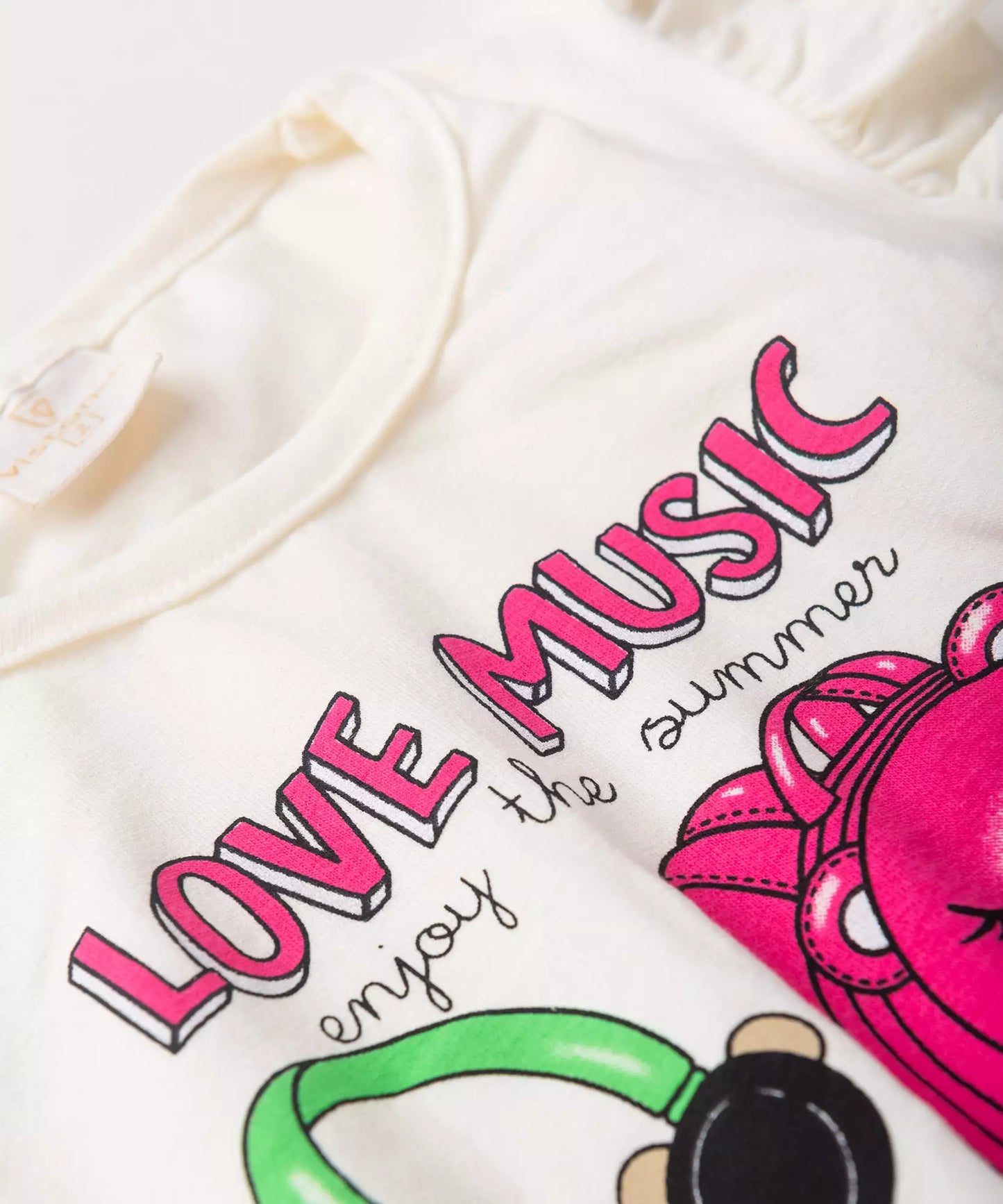 Conjunto de Verão para Menina Love Marfim