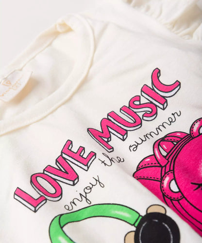 Conjunto de Verão para Menina Love Marfim