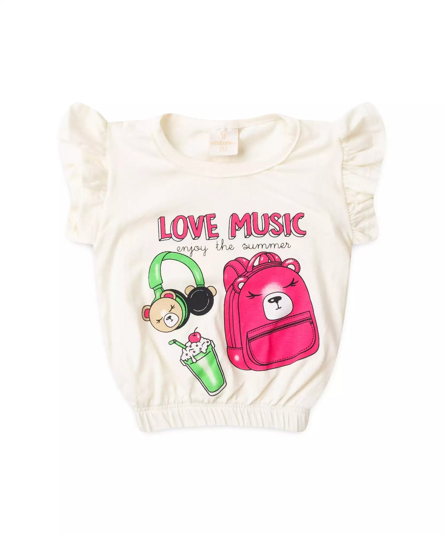 Conjunto de Verão para Menina Love Marfim