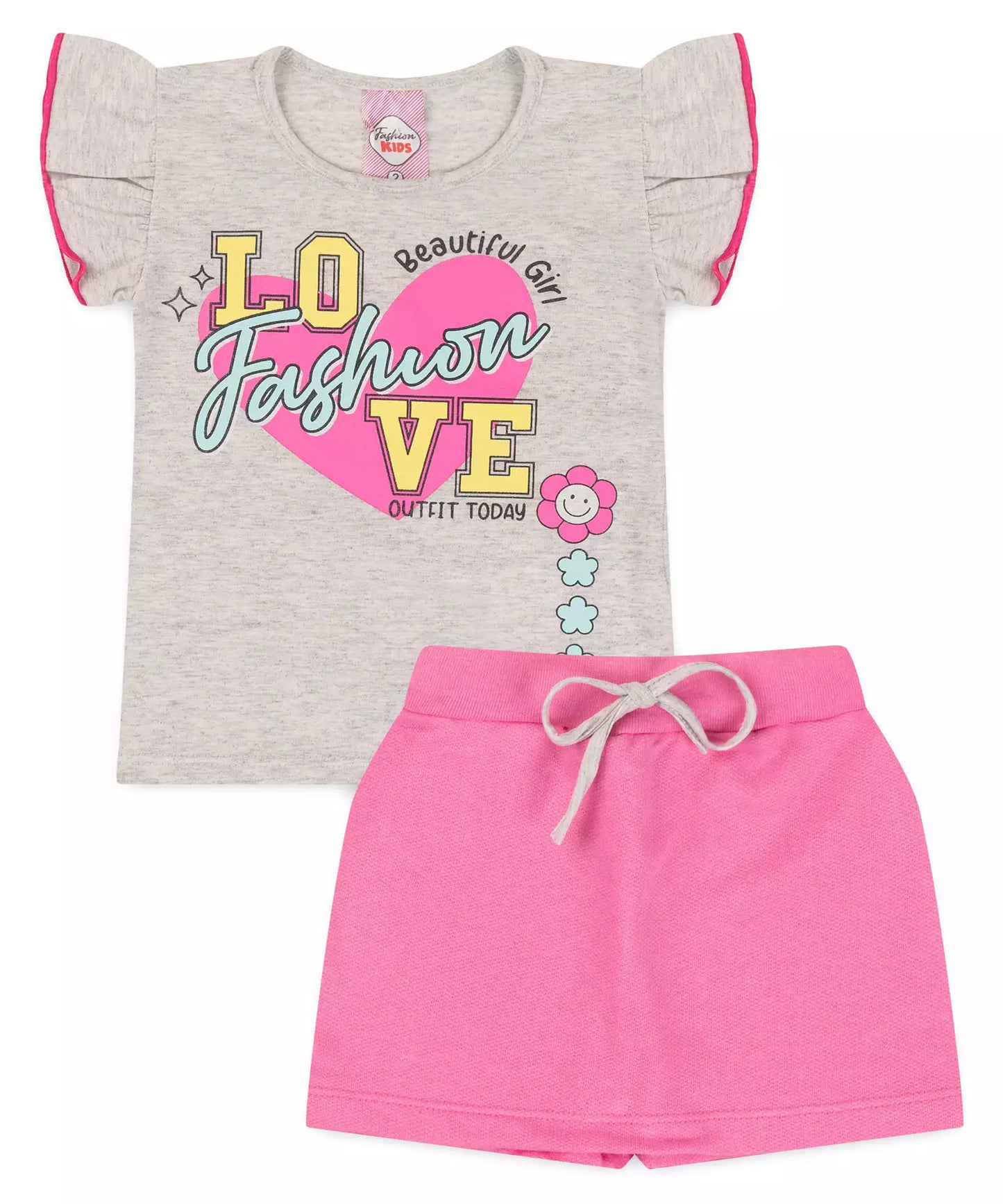Conjunto de Verão para Menina Love Mescla