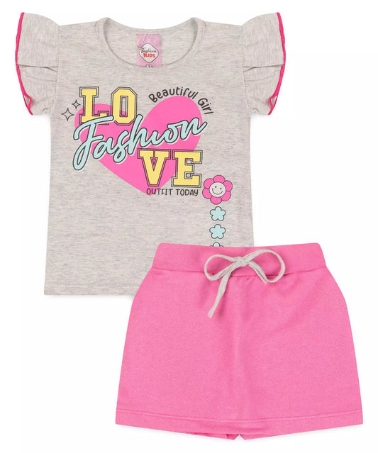 Conjunto de Verão para Menina Love Mescla