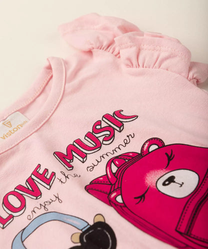 Conjunto de Verão para Menina Love no Rosa