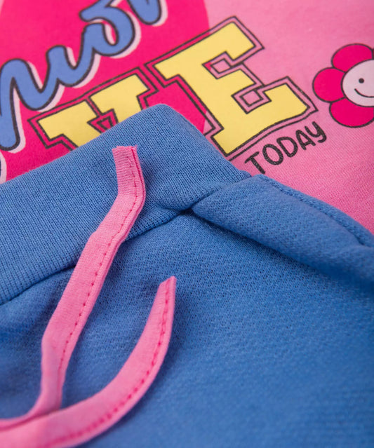 Conjunto de Verão para Menina Love Rosa