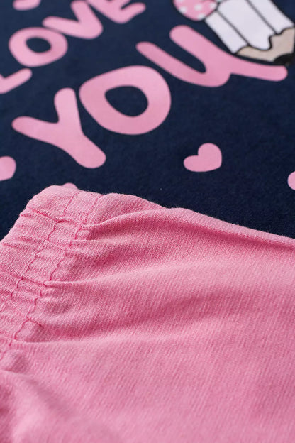 Conjunto de Verão para Menina Love You Marinho