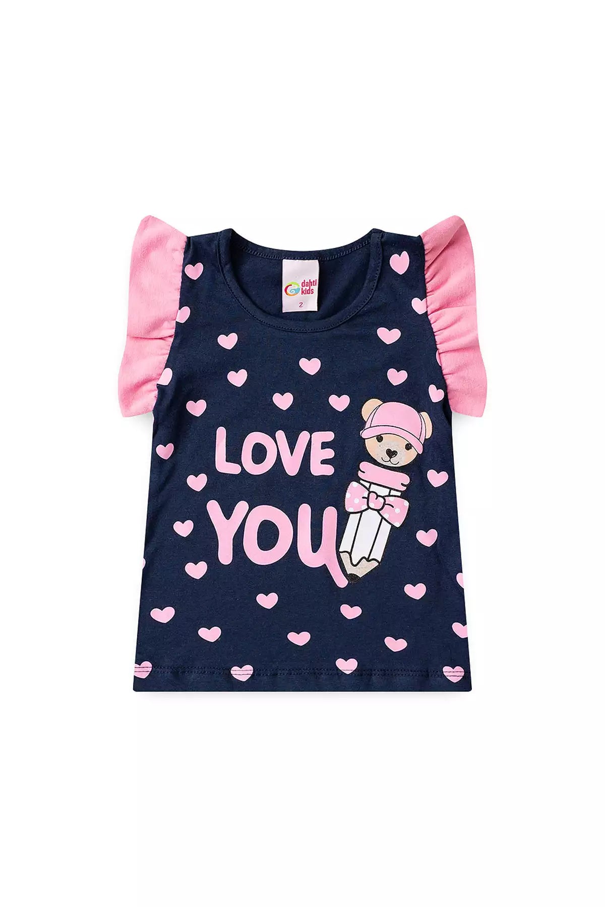 Conjunto de Verão para Menina Love You Marinho
