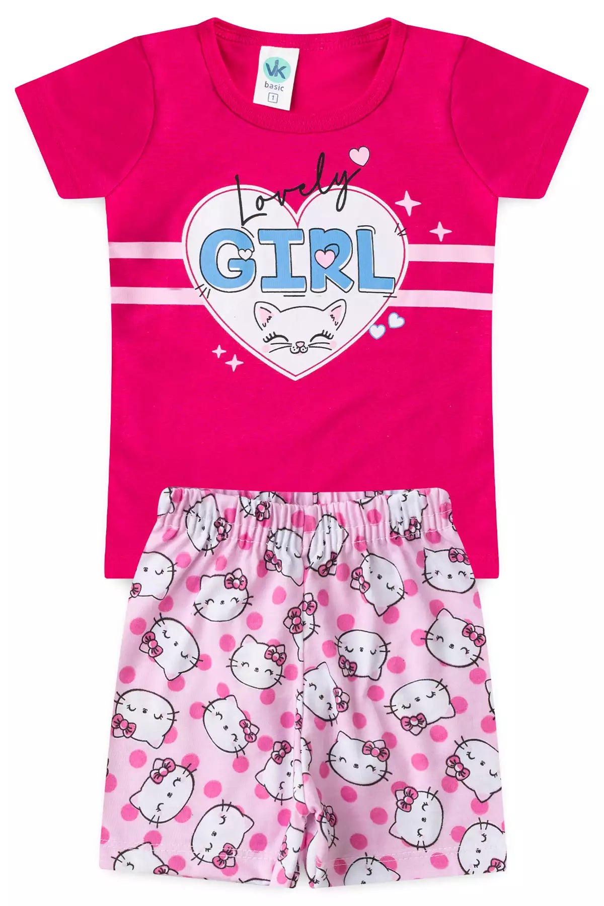 Conjunto de Verão para Menina Lovely Girl Pink
