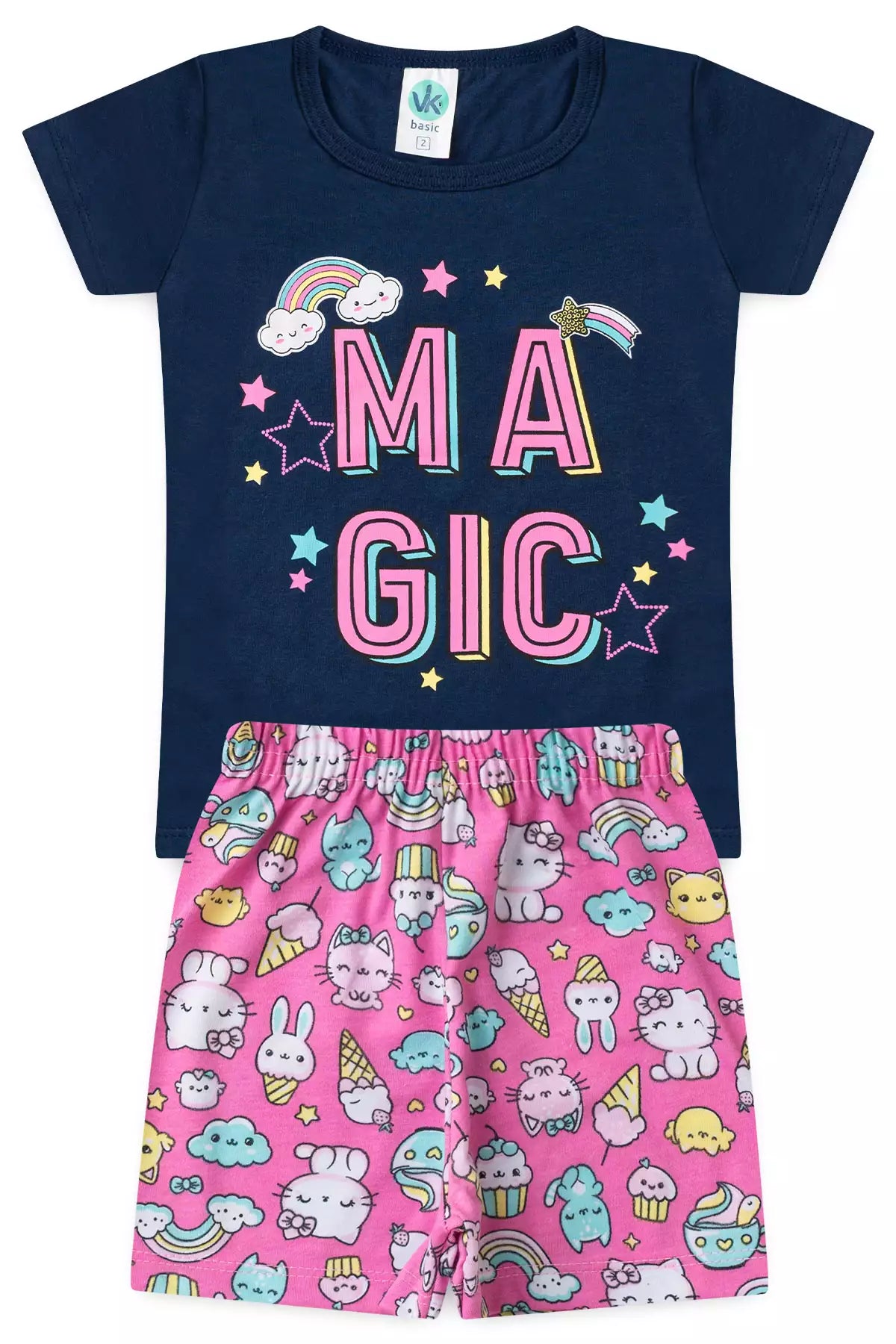 Conjunto de Verão para Menina Magic Marinho