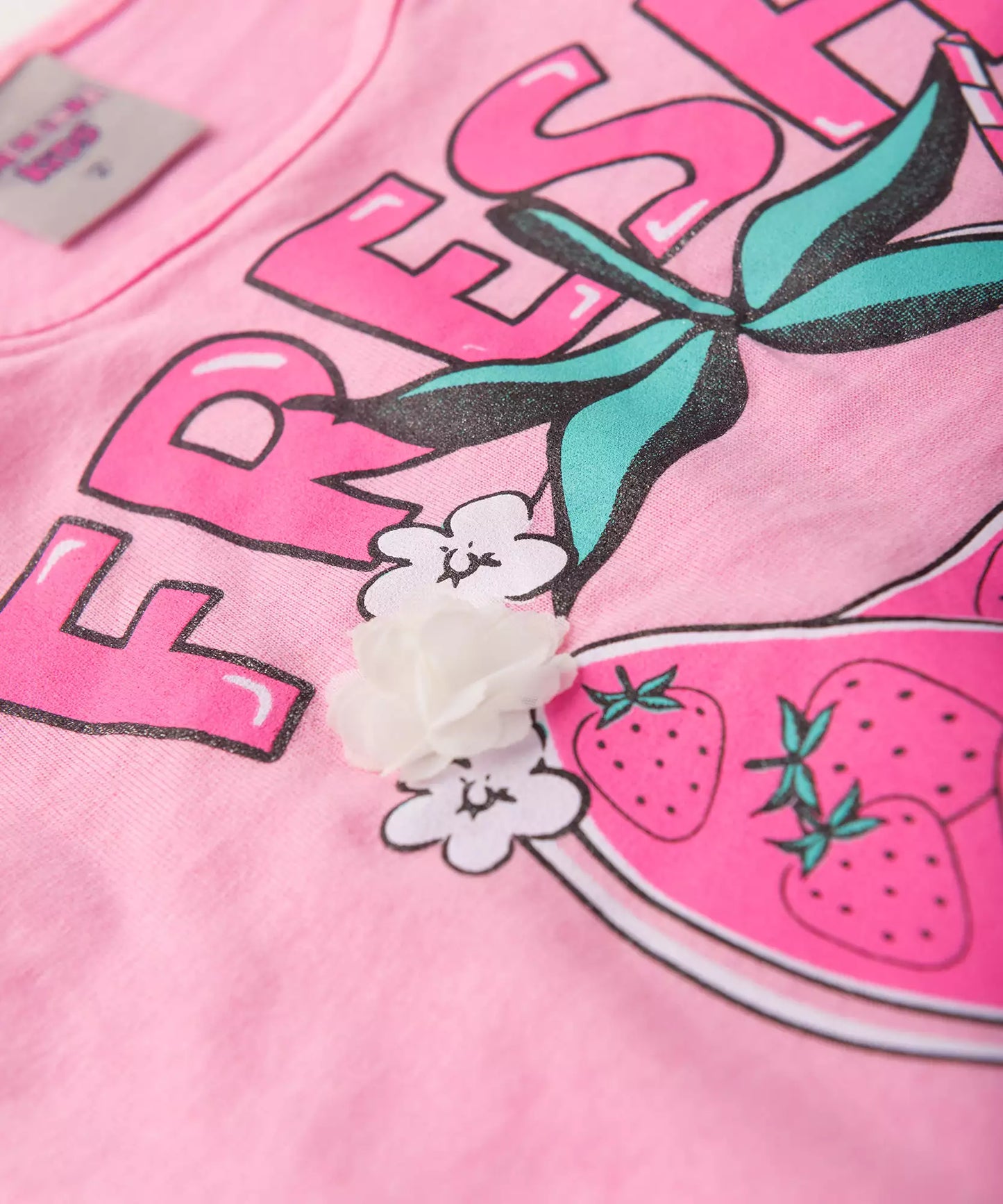 Conjunto de Verão para Menina Morangos Rosa