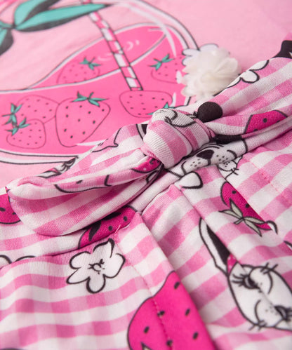 Conjunto de Verão para Menina Morangos Rosa