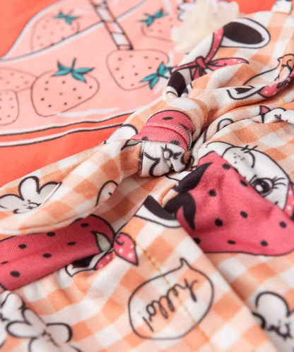 Conjunto de Verão para Menina Morangos Vermelho