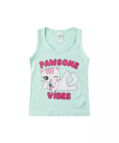 Conjunto de Verão para Menina Pawsome Verde
