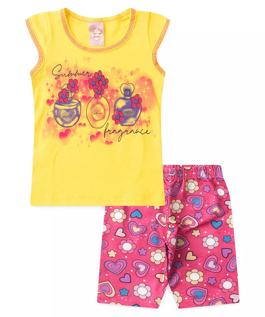 Conjunto de Verão para Menina Perfume Amarelo