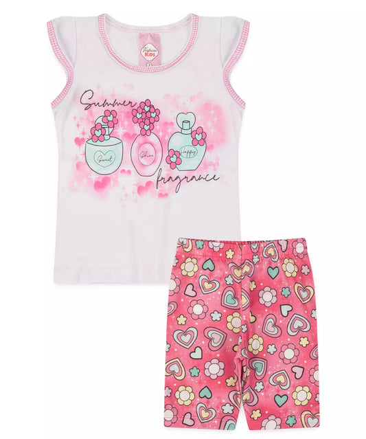 Conjunto de Verão para Menina Perfume Branco
