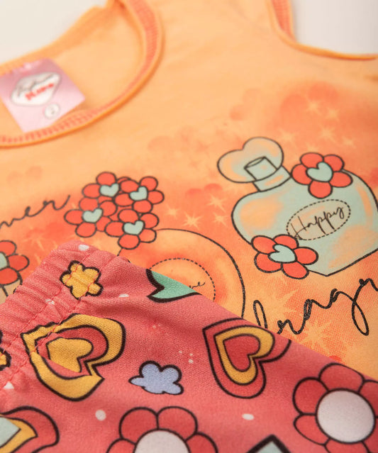 Conjunto de Verão para Menina Perfume Salmão