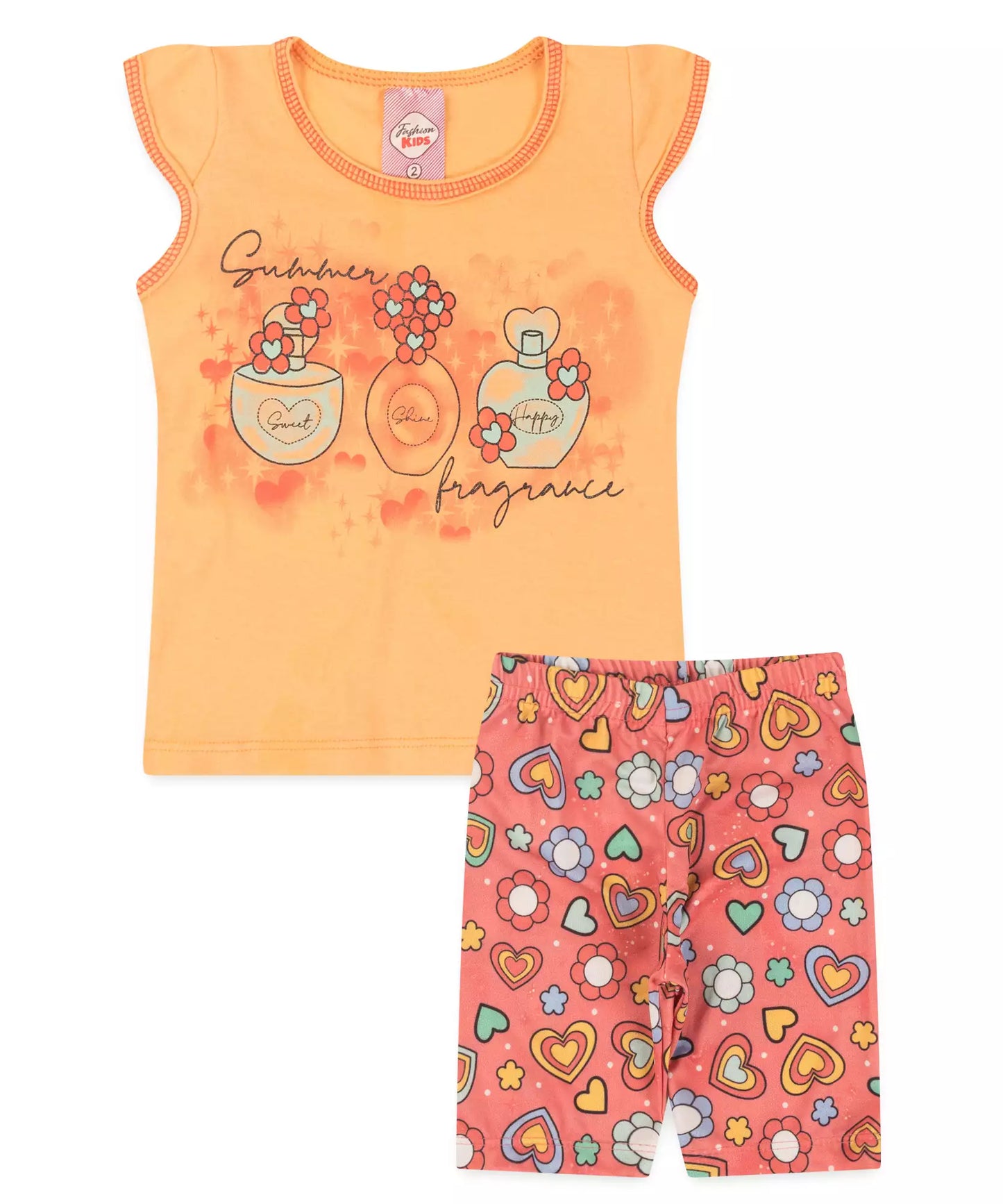 Conjunto de Verão para Menina Perfume Salmão