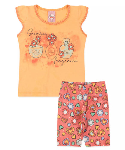 Conjunto de Verão para Menina Perfume Salmão
