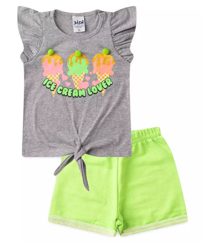 Conjunto de verão para Menina Sorvete Mescla