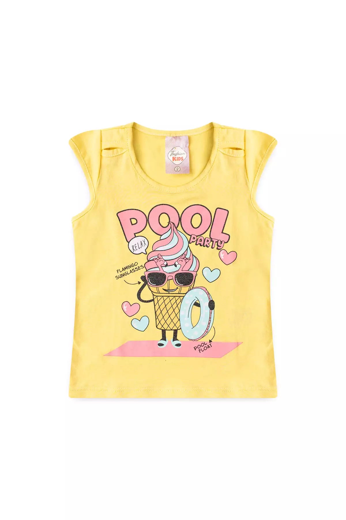 Conjunto de Verão para Menina Sorvetinho Estiloso Amarelo