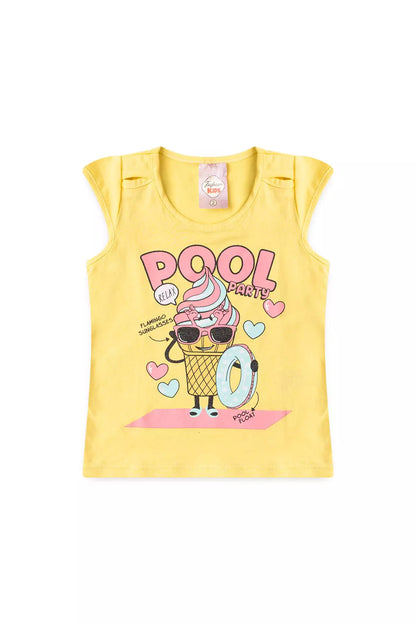 Conjunto de Verão para Menina Sorvetinho Estiloso Amarelo