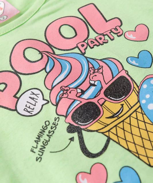 Conjunto de Verão para Menina Sorvetinho Estiloso Verde