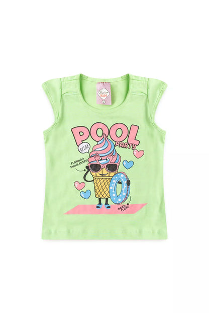 Conjunto de Verão para Menina Sorvetinho Estiloso Verde