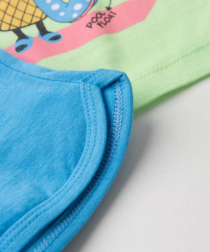 Conjunto de Verão para Menina Sorvetinho Estiloso Verde
