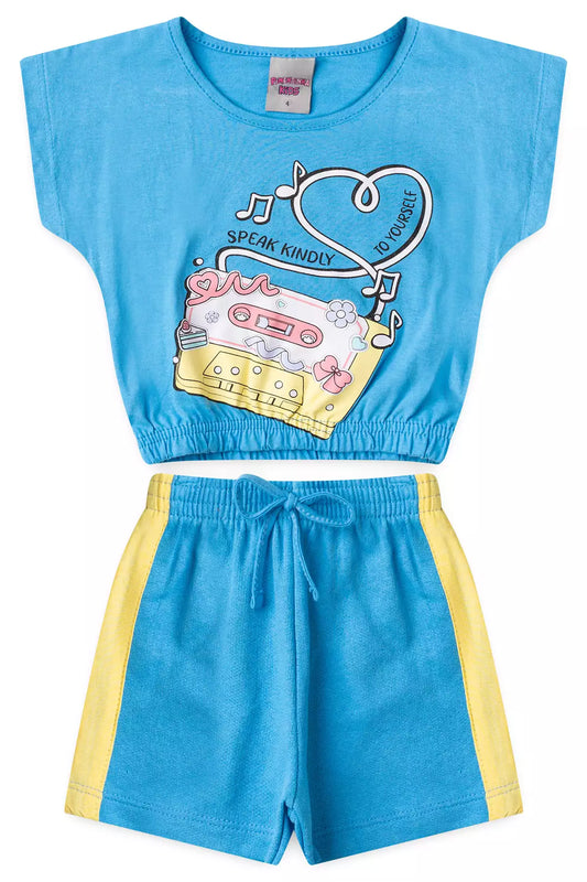 Conjunto de Verão para Menina Speak Kindly Azul