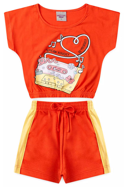 Conjunto de Verão para Menina Speak Kindly Vermelho