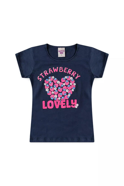 Conjunto de Verão para Menina Strawberry Lovely Marinho