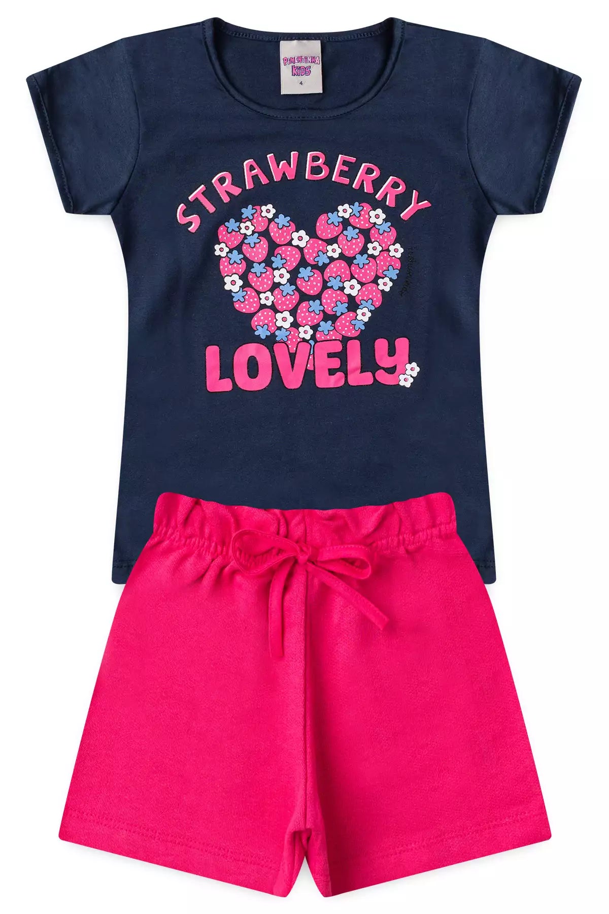 Conjunto de Verão para Menina Strawberry Lovely Marinho