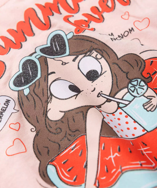 Conjunto de Verão para Menina Summer Lover Salmão