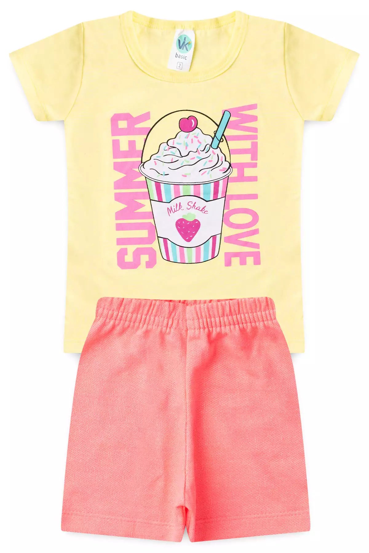 Conjunto de Verão para Menina Summer with Love Amarelo