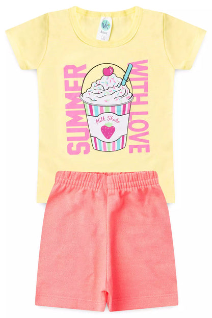 Conjunto de Verão para Menina Summer with Love Amarelo