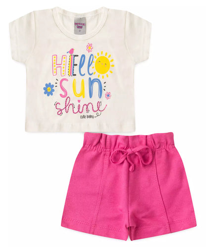 Conjunto de Verão para Menina Sun Marfim