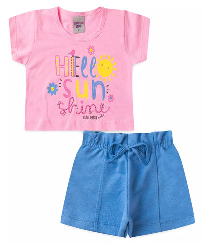 Conjunto de Verão para Menina Sun Rosa