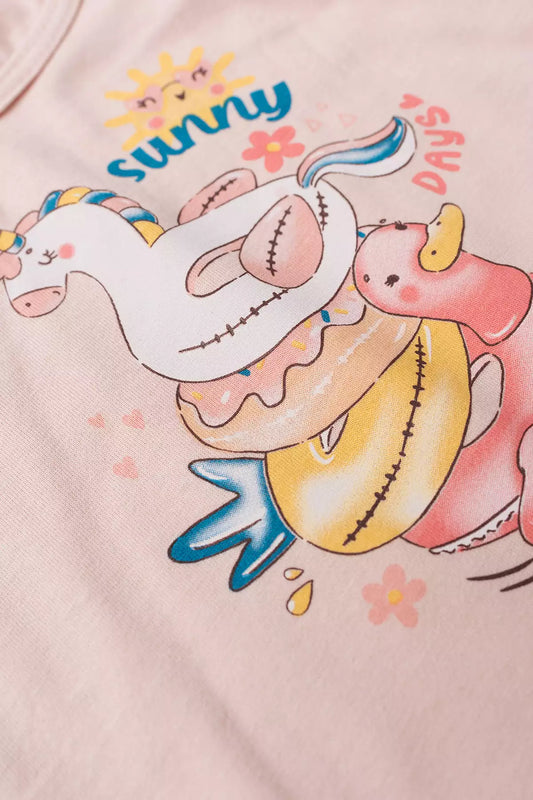Conjunto de Verão para Menina Sunny Fun Salmão