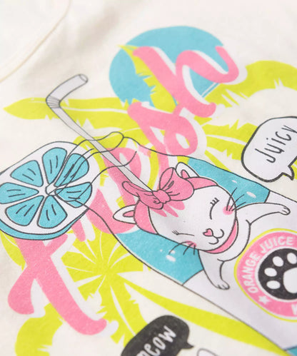 Conjunto de Verão para Menina Suquinho Divertido Marfim