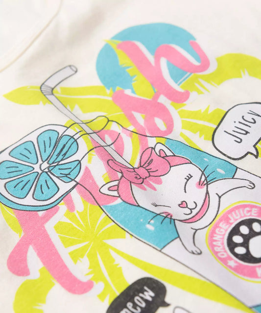 Conjunto de Verão para Menina Suquinho Divertido Marfim