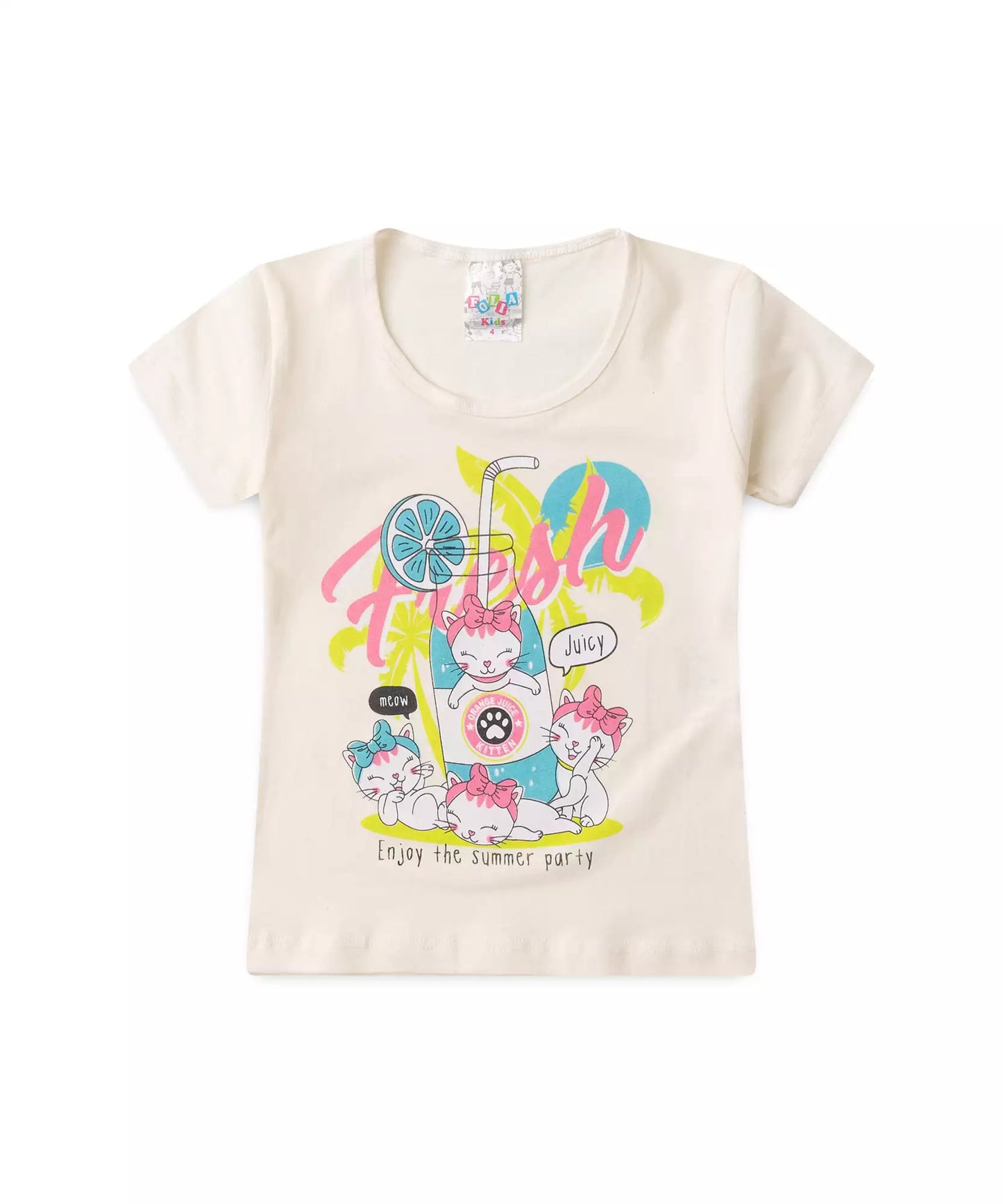 Conjunto de Verão para Menina Suquinho Divertido Marfim