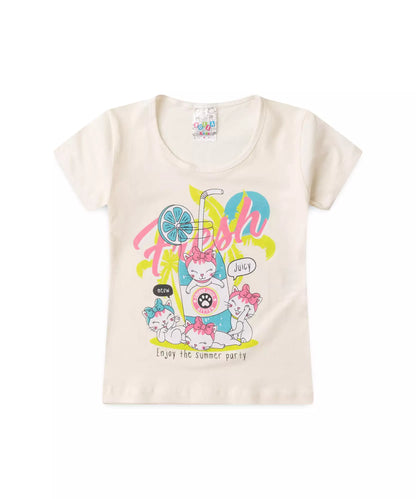 Conjunto de Verão para Menina Suquinho Divertido Marfim