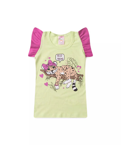 Conjunto de Verão para Menina Tigresa Verde