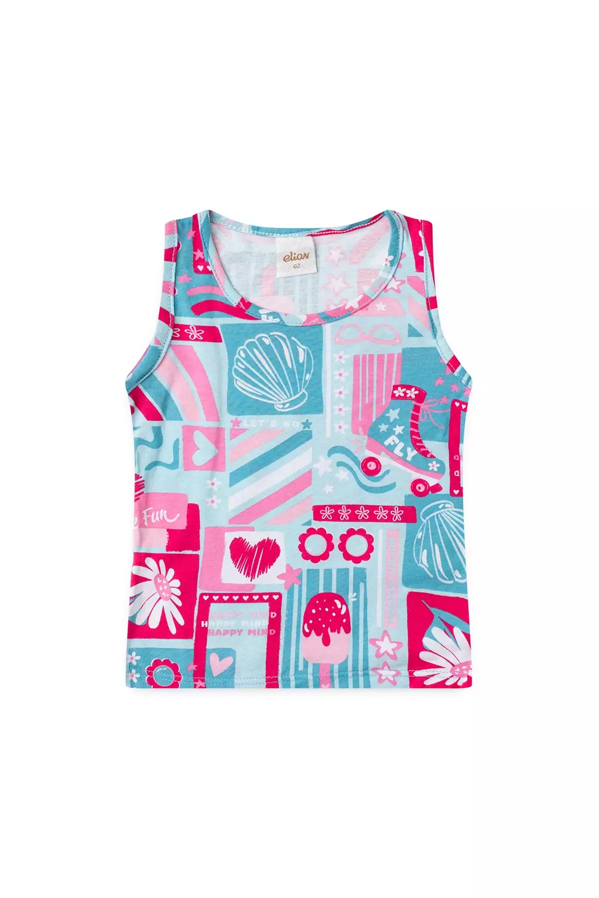 Conjunto de Verão para Menina Tropical Azul
