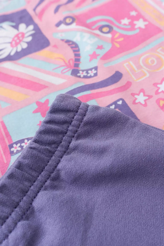 Conjunto de Verão para Menina Tropical Rosa