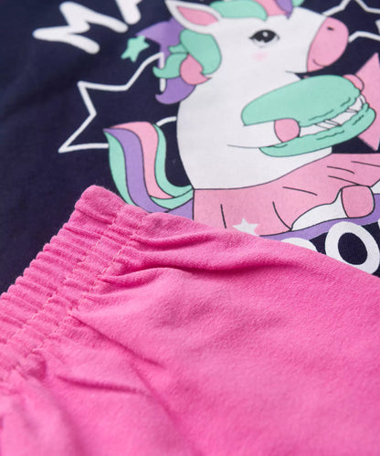 Conjunto de Verão para Menina Unicórnio Mágico Marinho