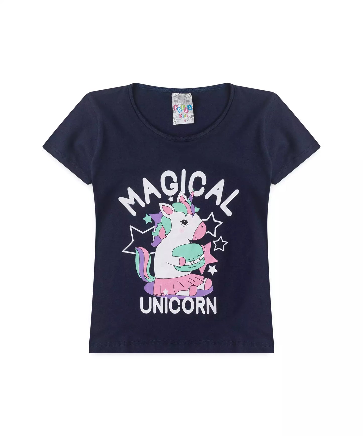 Conjunto de Verão para Menina Unicórnio Mágico Marinho